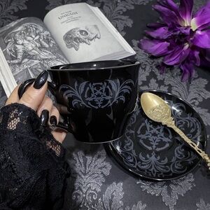 New in Box Killstar Morticia Tea Cup and Saucer Set